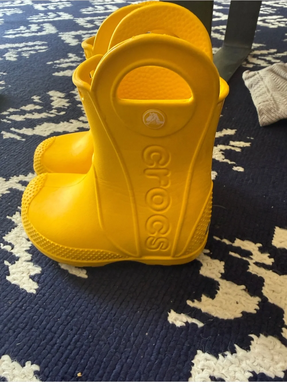 CROCS Kids Yellow Handle Pull-On Rain Boots